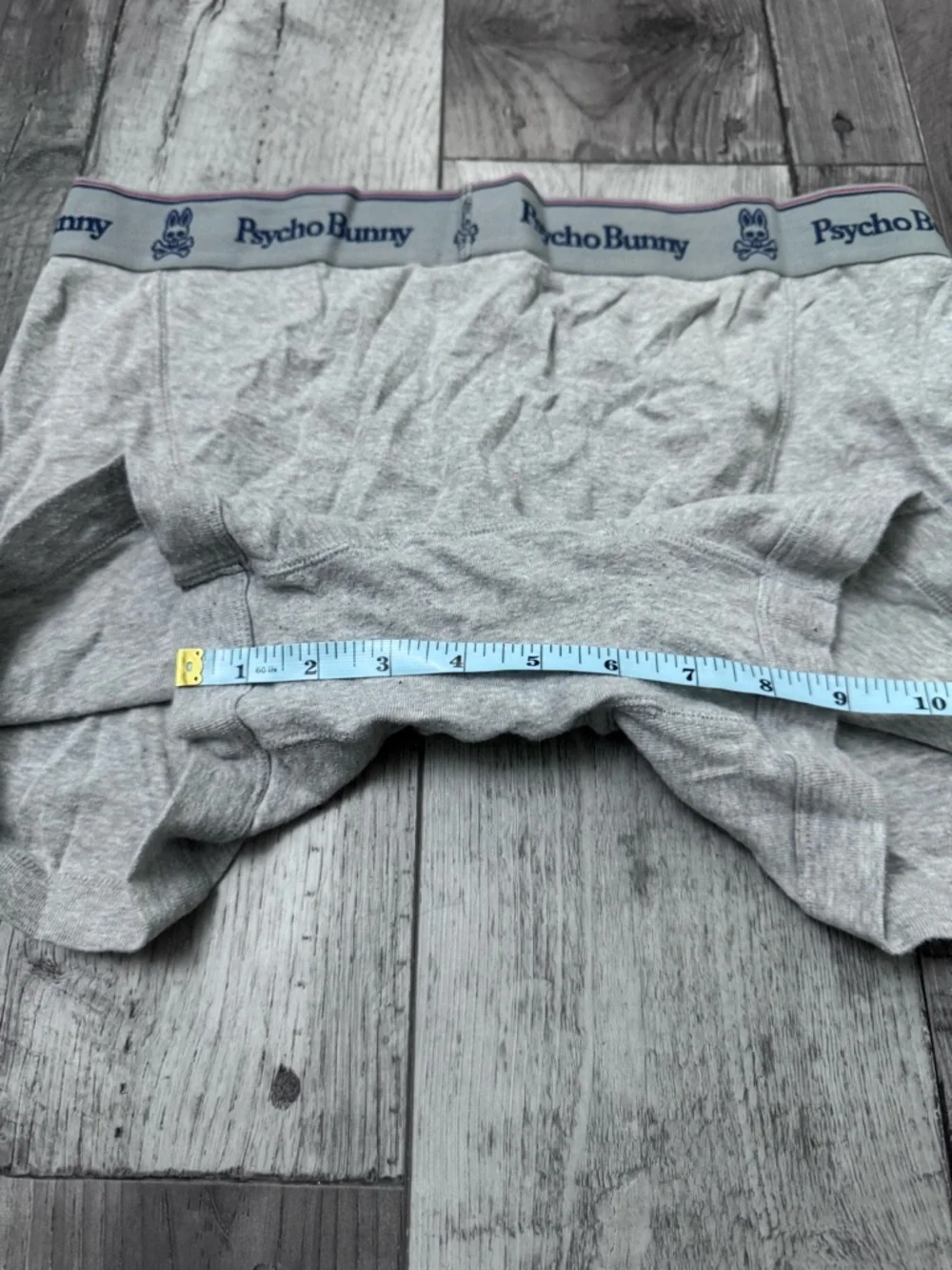Psycho Bunny Light Gray Boxer Briefs with Navy Logo Waistband XL